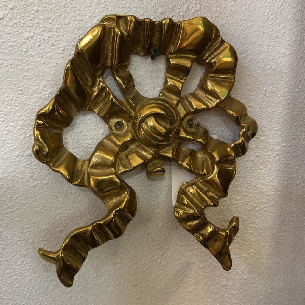 Brass Bow Hook/ Wall Applique