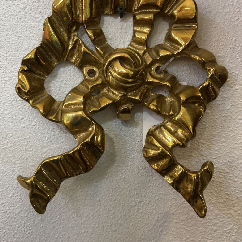 Brass Bow Hook/ Wall Applique
