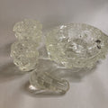 4pc Mugnoni Smoke set in Murano Glass by Erchole Barovier; circa 1940; Acid etched signature on bottom