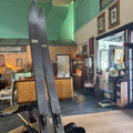 Antique Northland Snow King Wooden Snow Skis, circa 1930. Original finish, leather bindings, and hardware.
