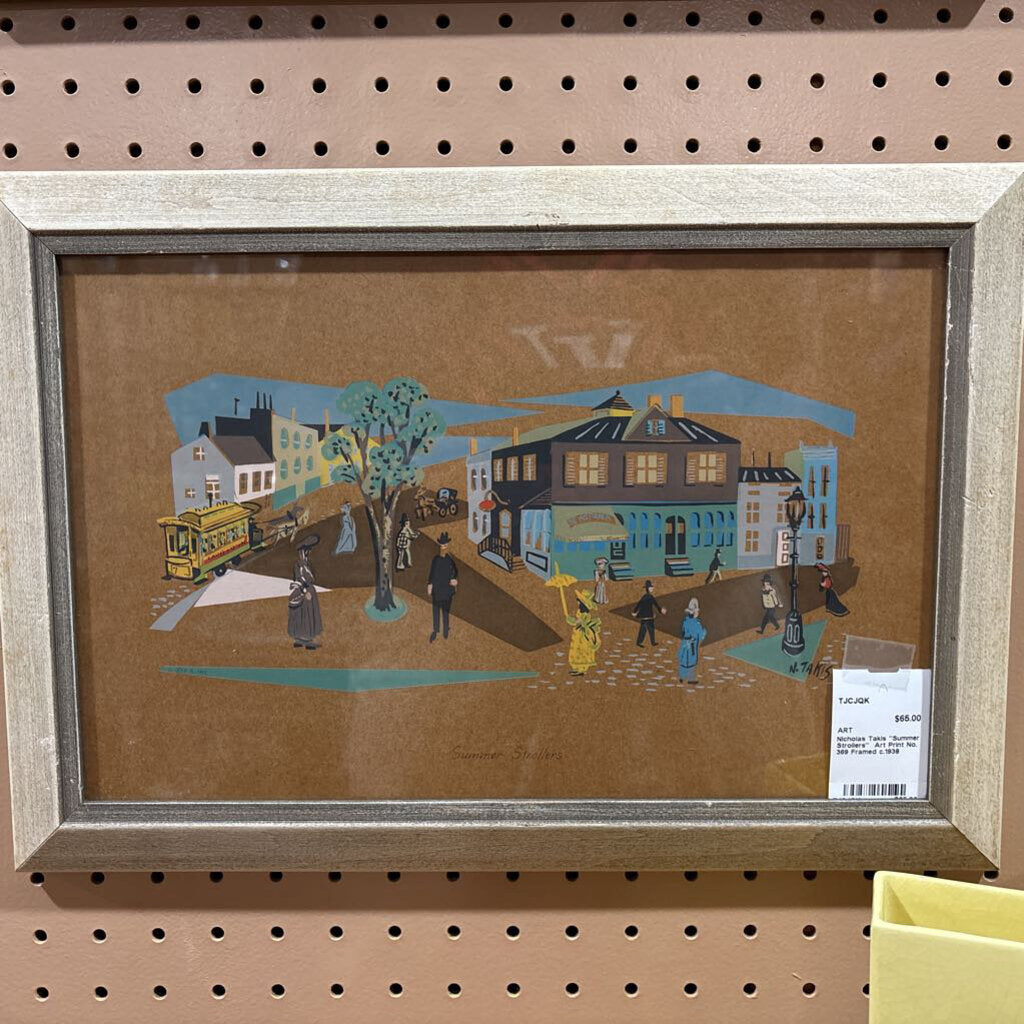 Nicholas Takis "Summer Strollers" Art Print No. 369 Framed c.1938