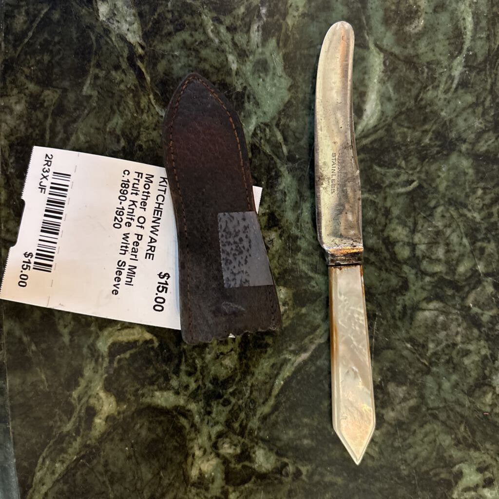 Mother Of Pearl Mini Fruit Knife with Sleeve c.1890-1920