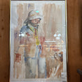 Print of Clown watercolor by J. McConnell, 1991