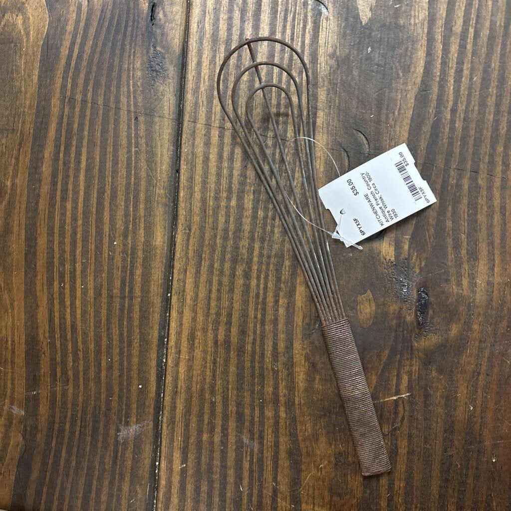 Antique French Country Wire Whisk; Circa 1900-1930