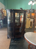 Victorian Oak Bowfront Curio Cabinet; Circa 1895-1915