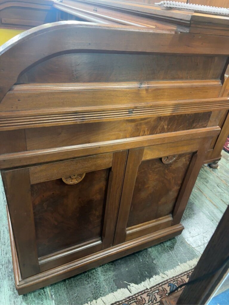 Wooten Patent Double Rotary Rolltop Desk; Walnut and Walnut veneers