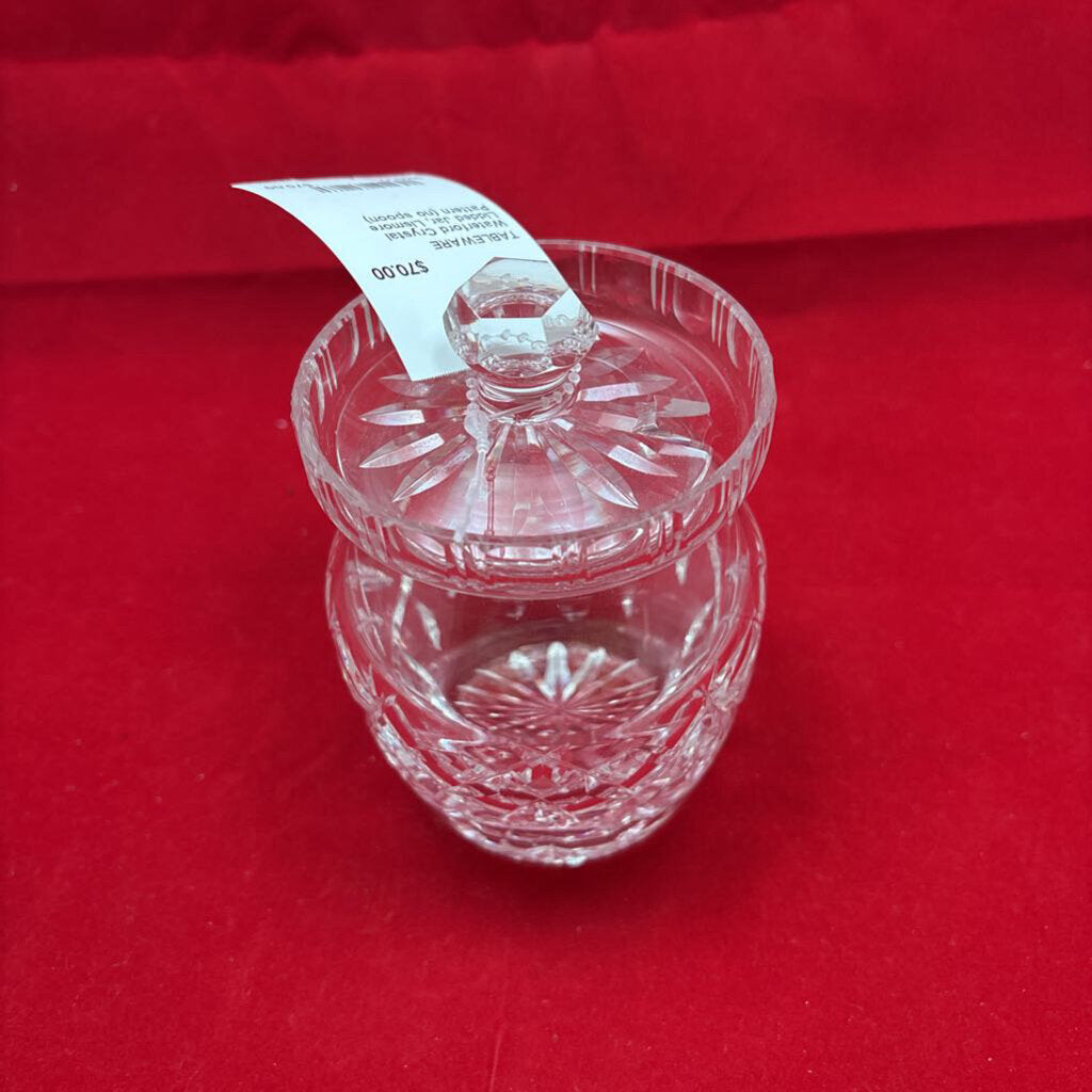 Waterford Crystal Lidded Jar, Lismore Pattern (no spoon)