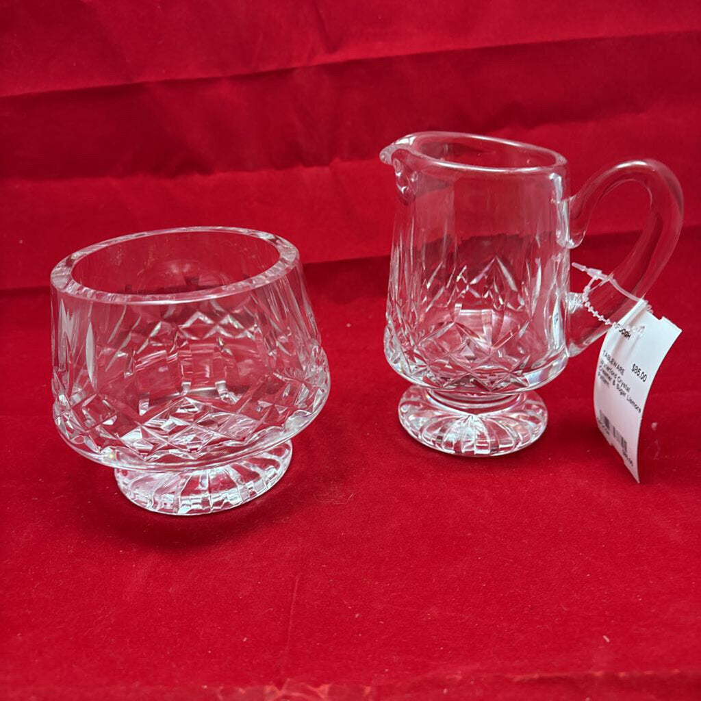 Waterford Crystal Creamer & Sugar Lismore Pattern.