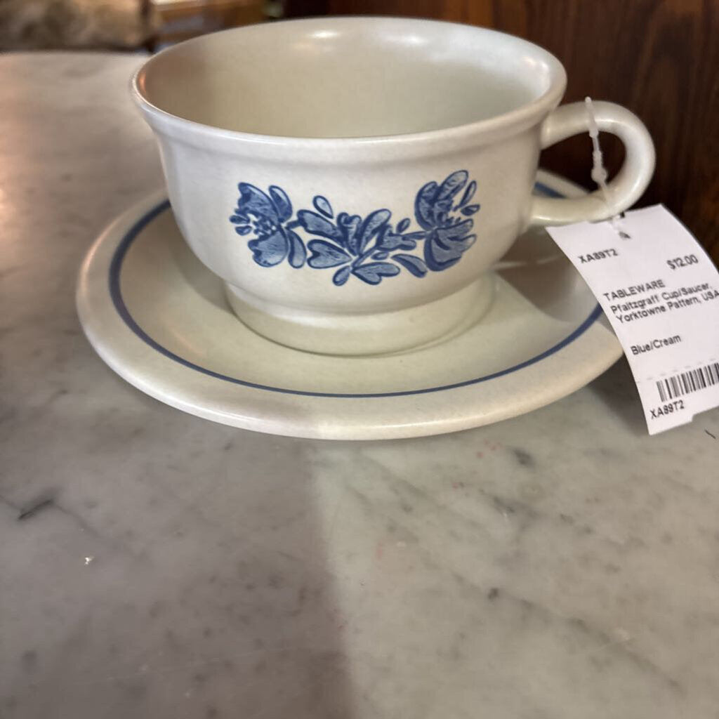 Pfaltzgraff Cup/Saucer, Yorktowne Pattern, USA