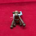 Small Articulated Wooden Monkey with Peg-and-Socket Joint arms, Hand-Carved.