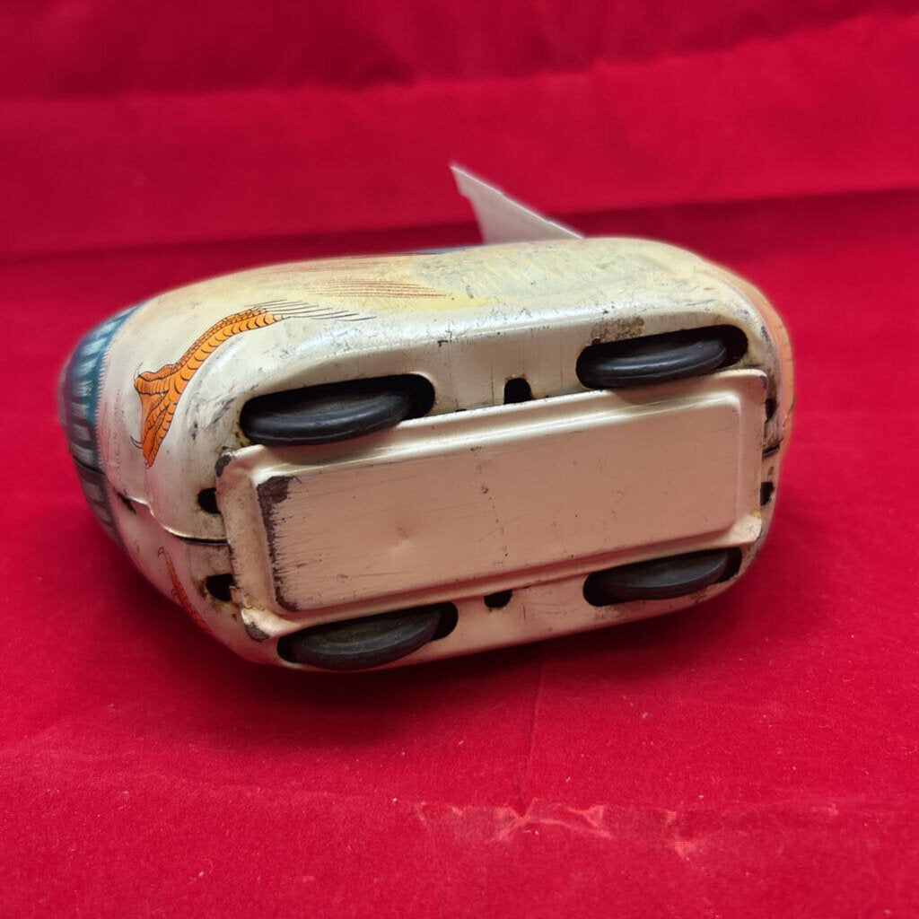 Vintage 1950s Daiya Tin Friction Toy Duck, Made in Japan.