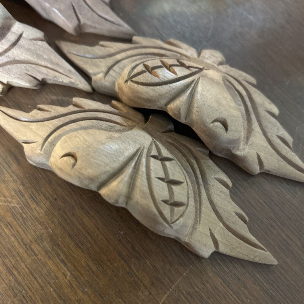 Vtg Eastlake "Fruit and Nut" Carved Wood Drawer Pulls.
