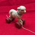 Vintage Hubley "Mary's Lamb" Pull Toy (No. 105) 1930s-40s, Wooden Wheels.