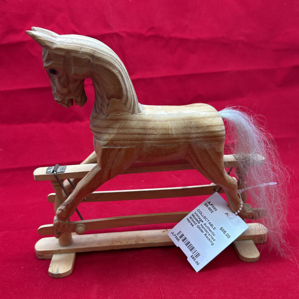 Vintage Authentic Models Handcrafted Wood Glider Rocking Horse.