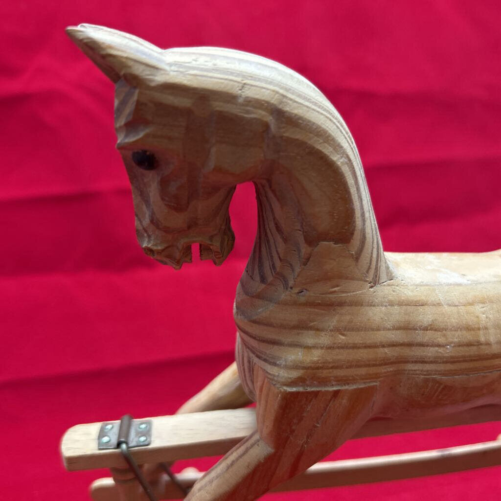 Vintage Authentic Models Handcrafted Wood Glider Rocking Horse.