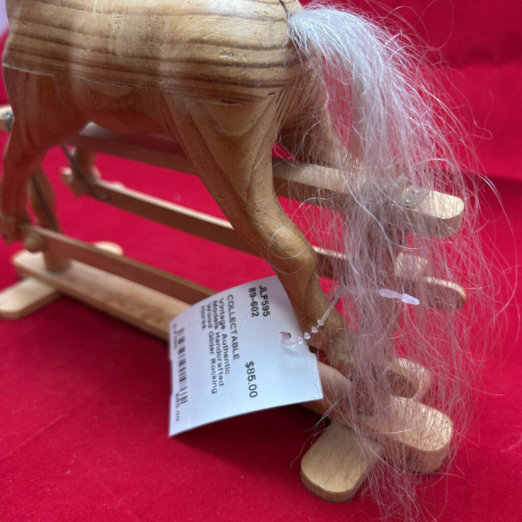 Vintage Authentic Models Handcrafted Wood Glider Rocking Horse.