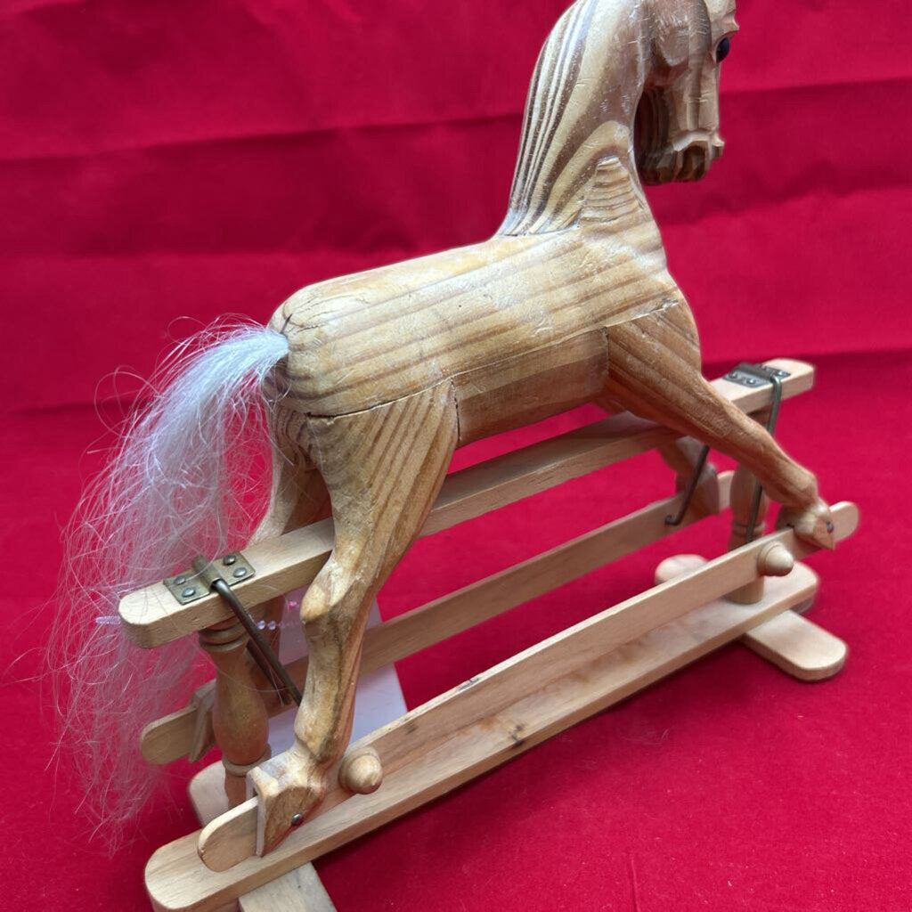 Vintage Authentic Models Handcrafted Wood Glider Rocking Horse.