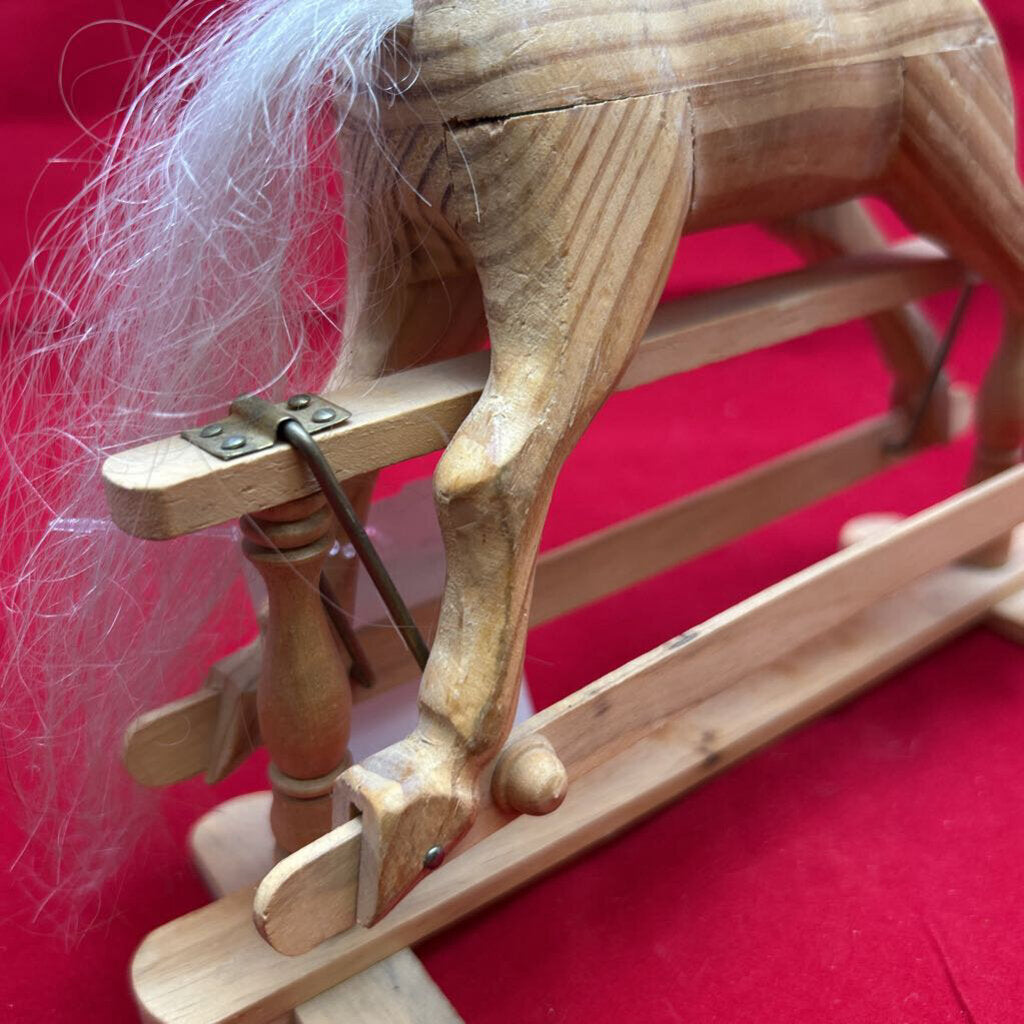 Vintage Authentic Models Handcrafted Wood Glider Rocking Horse.