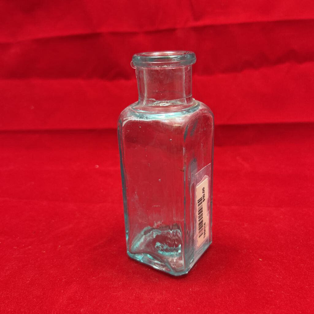 Vtg Ice Blue Cork Top Bottle 4.75Inch