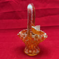 Vtg Marigold Carnival Glass Basket 6Inch