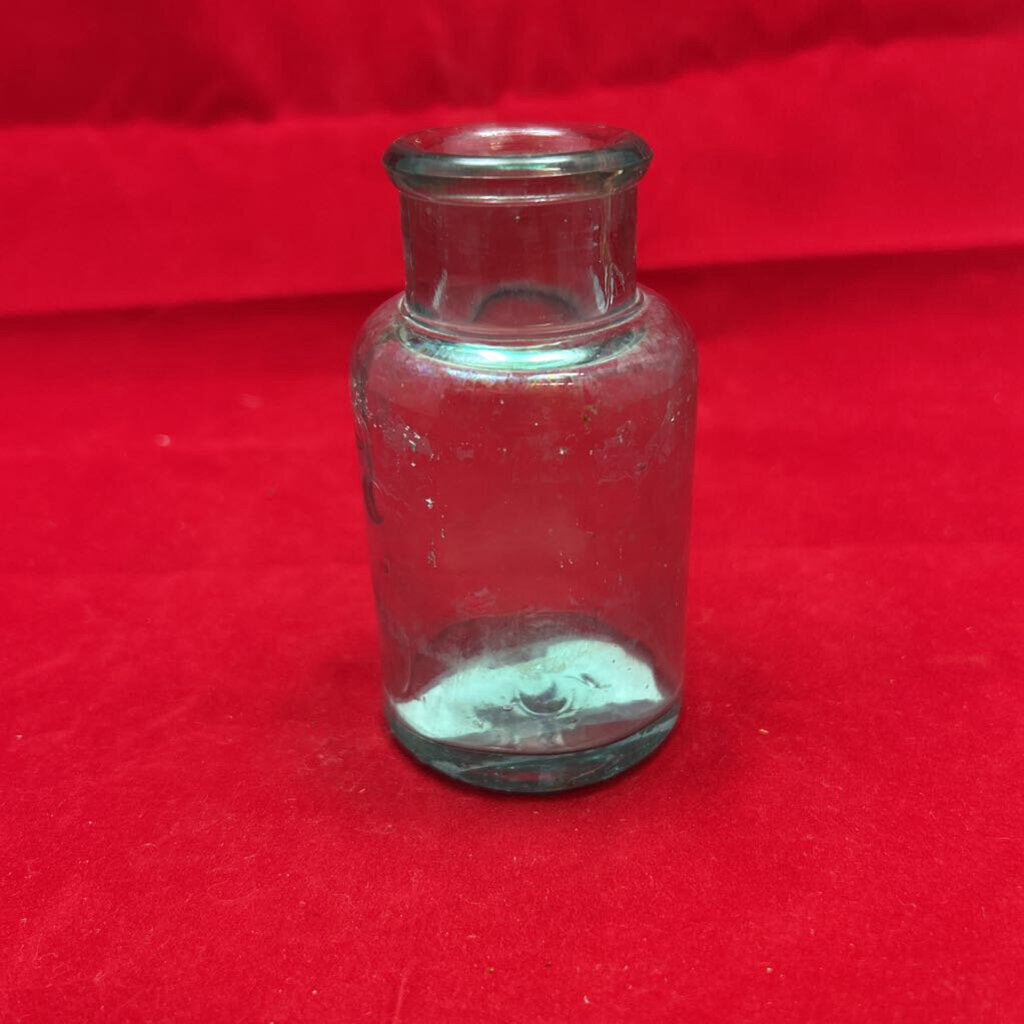 Vtg Aqua Glass Bottle 3.75 Inch