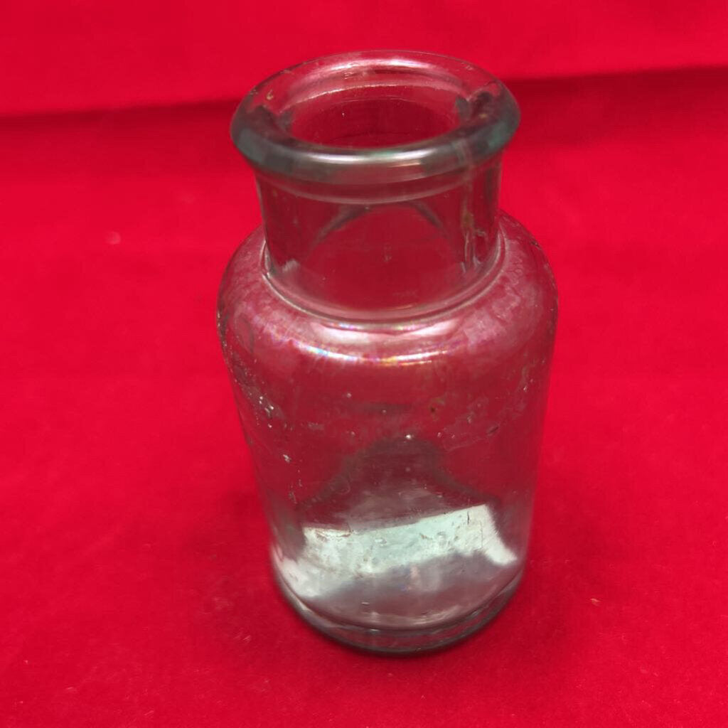 Vtg Aqua Glass Bottle 3.75 Inch