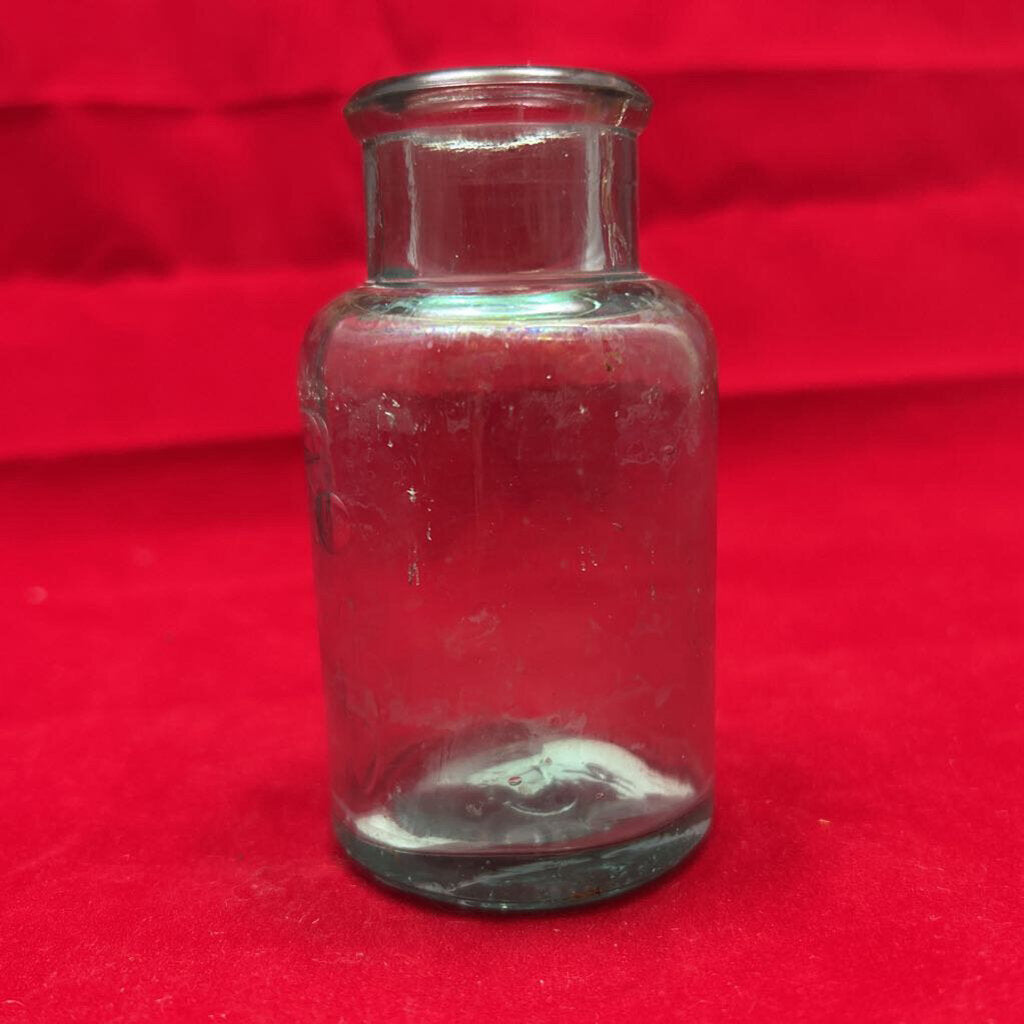 Vtg Aqua Glass Bottle 3.75 Inch
