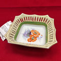 Aiyo China, Trinket Dish, Made in Occupied Japan. Orange/Purple Floral.