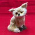 Vtg Real-Fur Fennec Fox Figurine 1980s