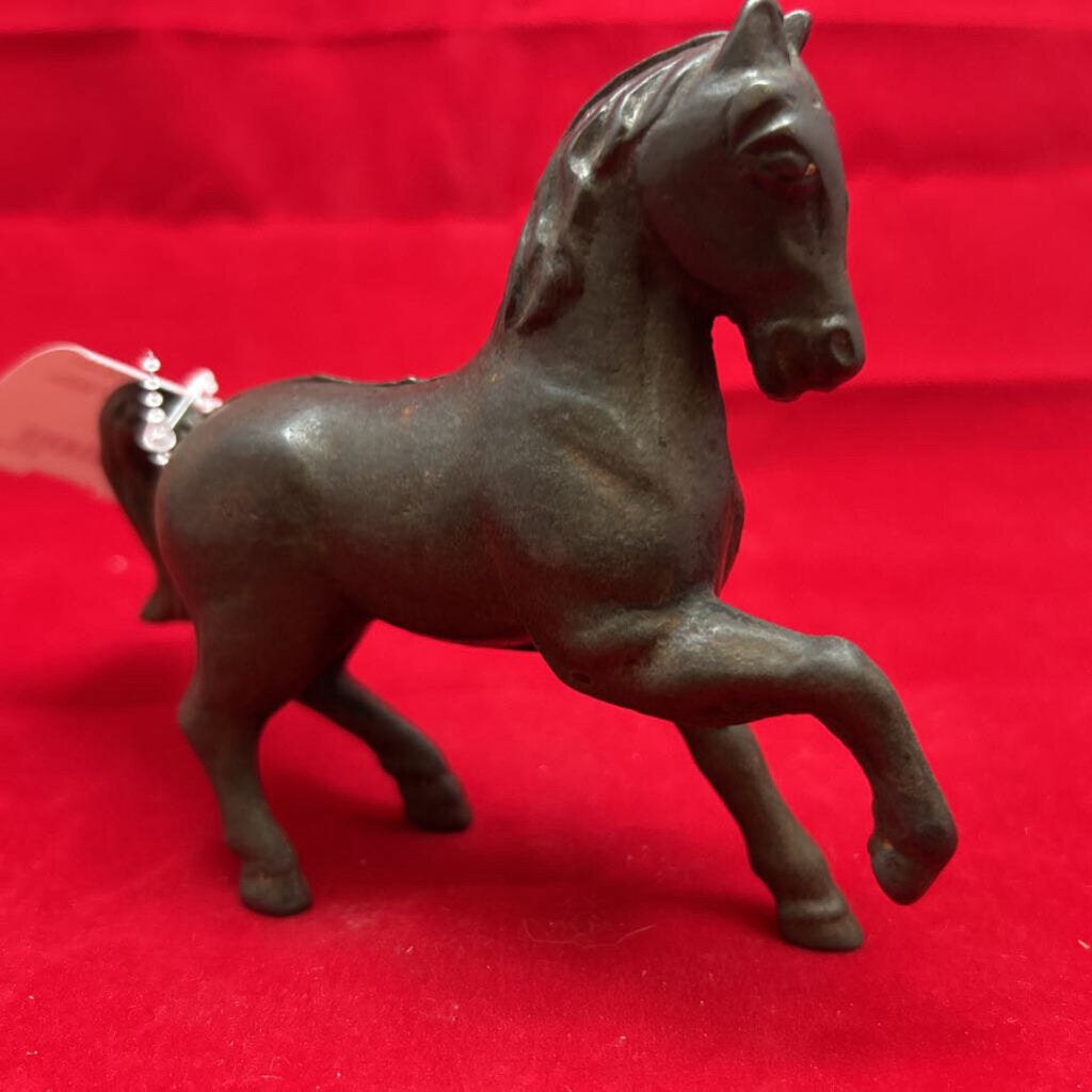 Vintage Prancing Cast Iron Horse Money Bank.