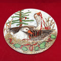 1984 Christmas Goose Glazed Ceramic Trivet Plate, Midwest Importers of Cannon Falls.