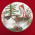 1984 Christmas Goose Glazed Ceramic Trivet Plate, Midwest Importers of Cannon Falls.