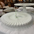 Fenton Silver Crest Milk Glass Sandwich/Cake Tray, Ruffle Edge.