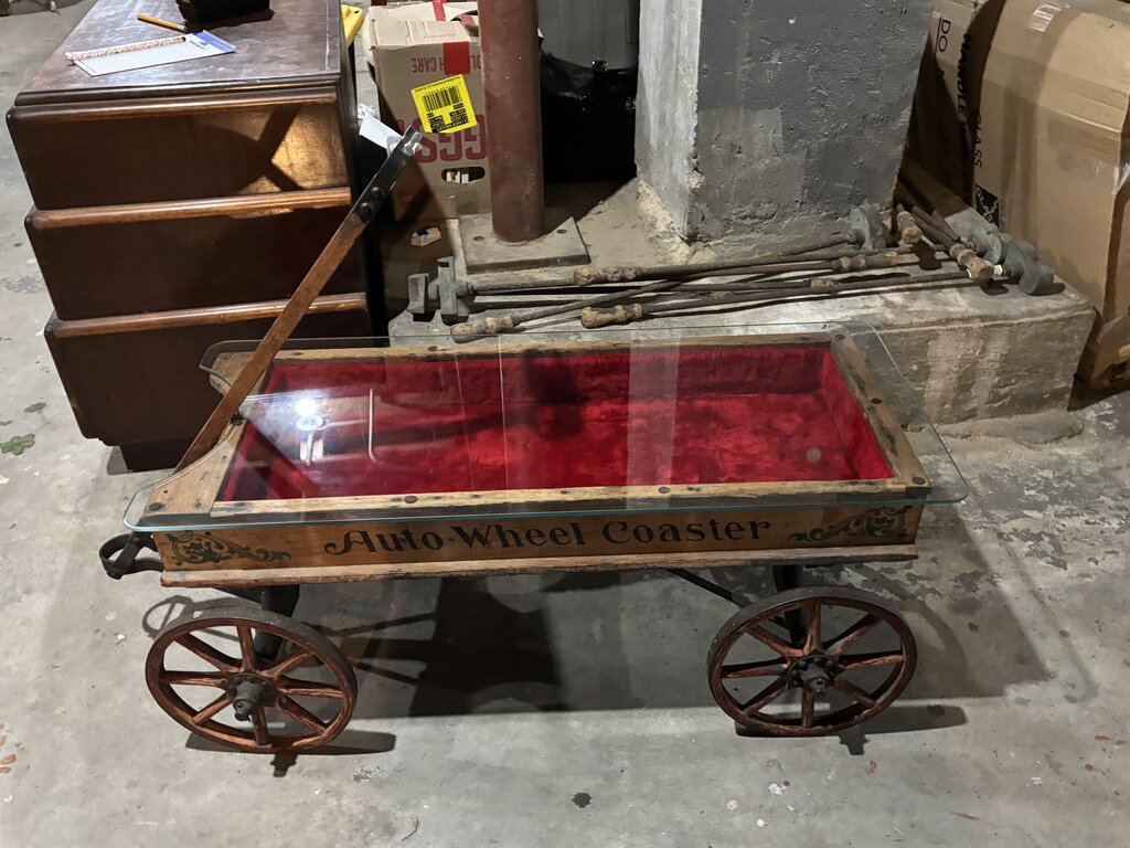 Converted "Auto Wheel Coaster" Wagon Occasional Table; circa1912-20