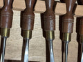 Marples set of 6 No. 152 wood carving chisels, with box