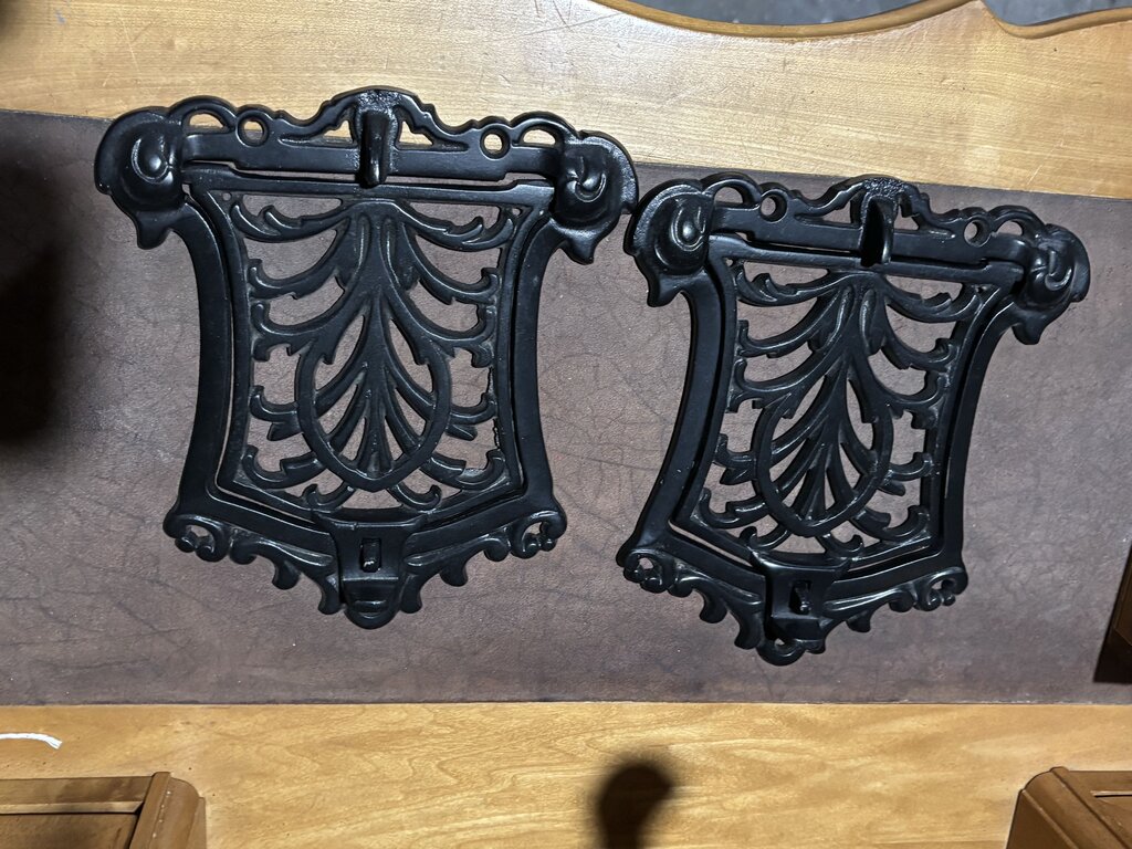 Cast Iron Stove folding warming shelves; set of 2