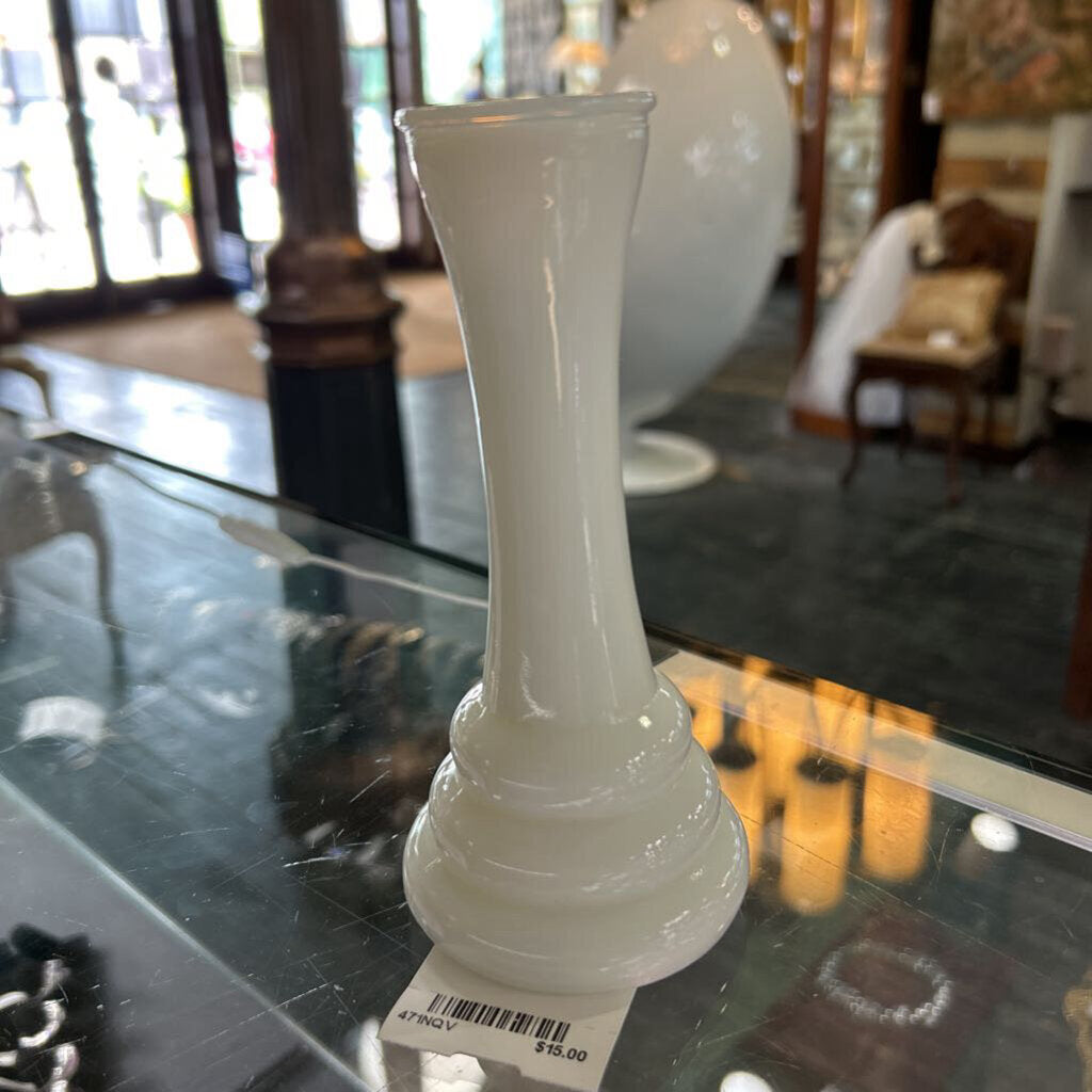 Vtg Randall Beehive White Milk Glass 6'' Flower Bud Vase