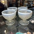 Anchor Hocking Moonstone Opalescent hobnail Sherbet Glass-Set 4.