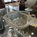 Vtg Heart Shaped Hobnail Glass Dish 6.5''