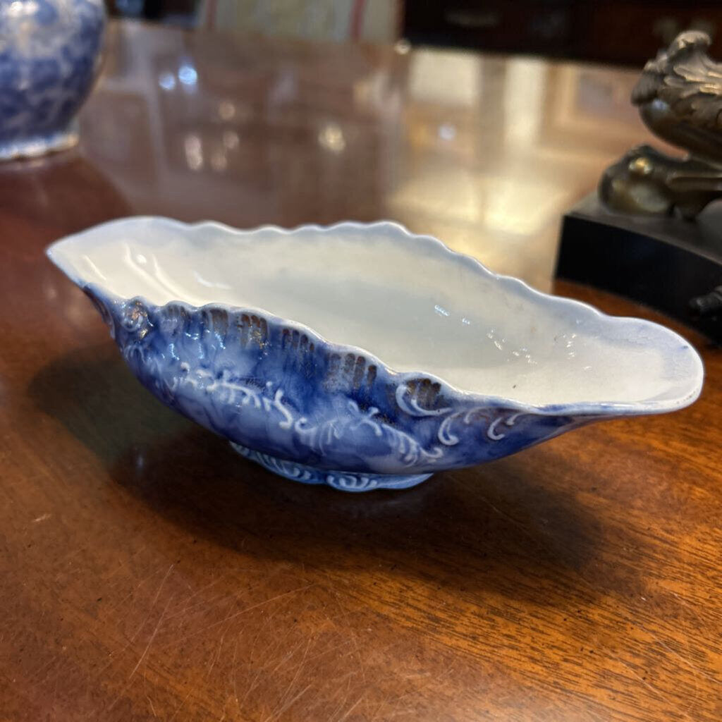 Antique Warwick China Co, Celery Dish, 8'' "Pansy Pattern"