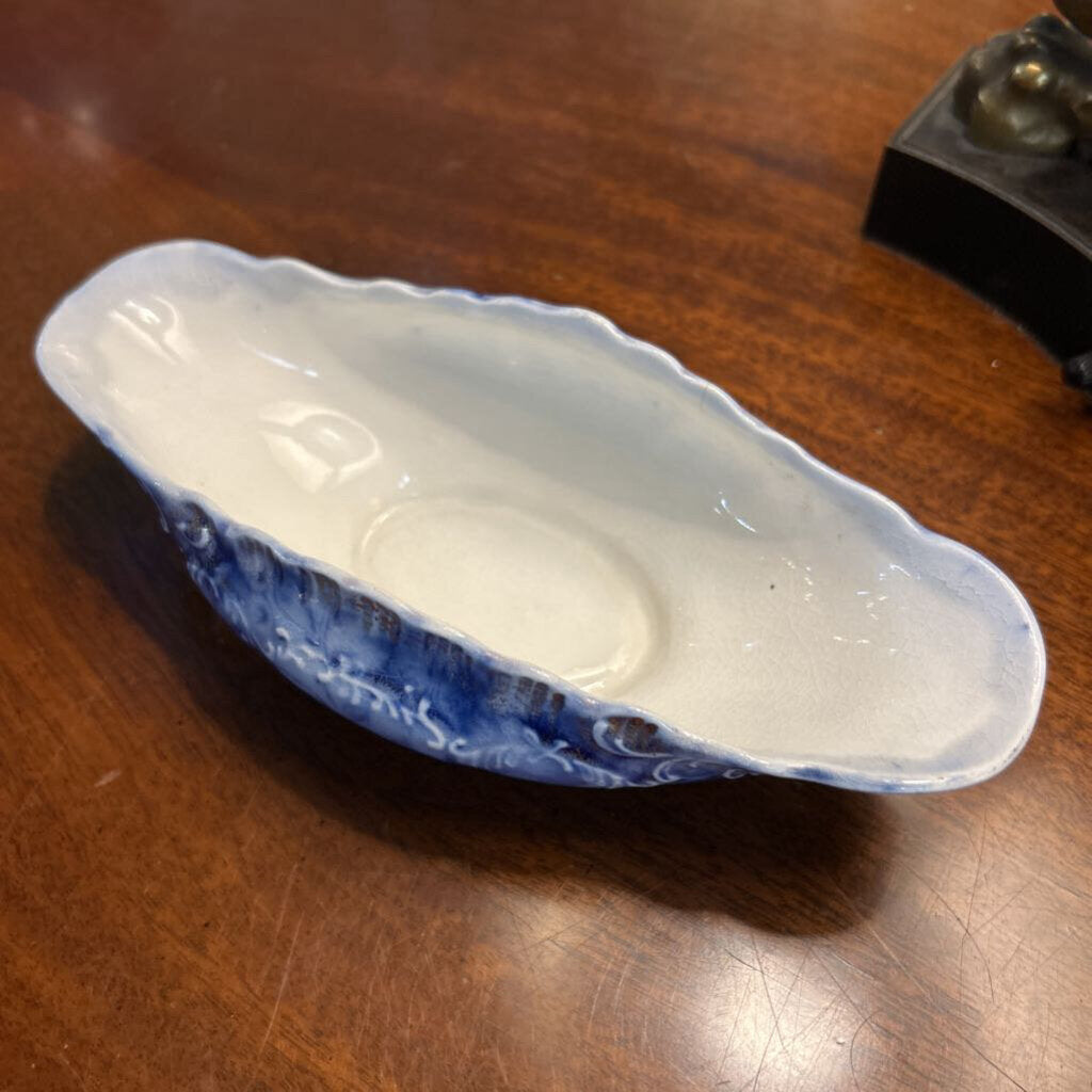 Antique Warwick China Co, Celery Dish, 8'' "Pansy Pattern"