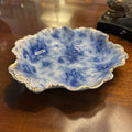 Antique Warwick China Co, 'Pansy Pattern' Ruffle edge bowl, Gold rim (1898-1905)