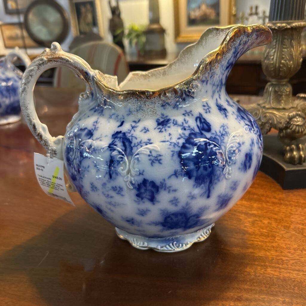 Antique Warwick Chine, Floral with Gold Rim. c.1893-1898. (chip in top rim/crack bottom)