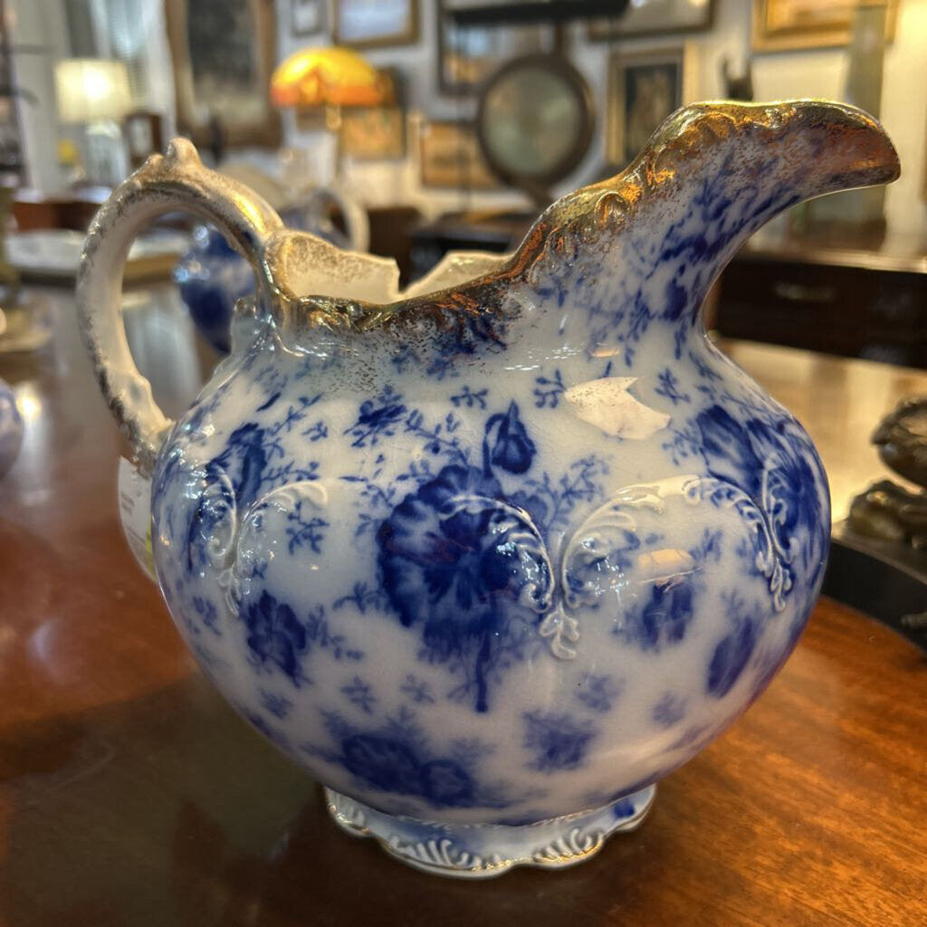 Antique Warwick Chine, Floral with Gold Rim. c.1893-1898. (chip in top rim/crack bottom)