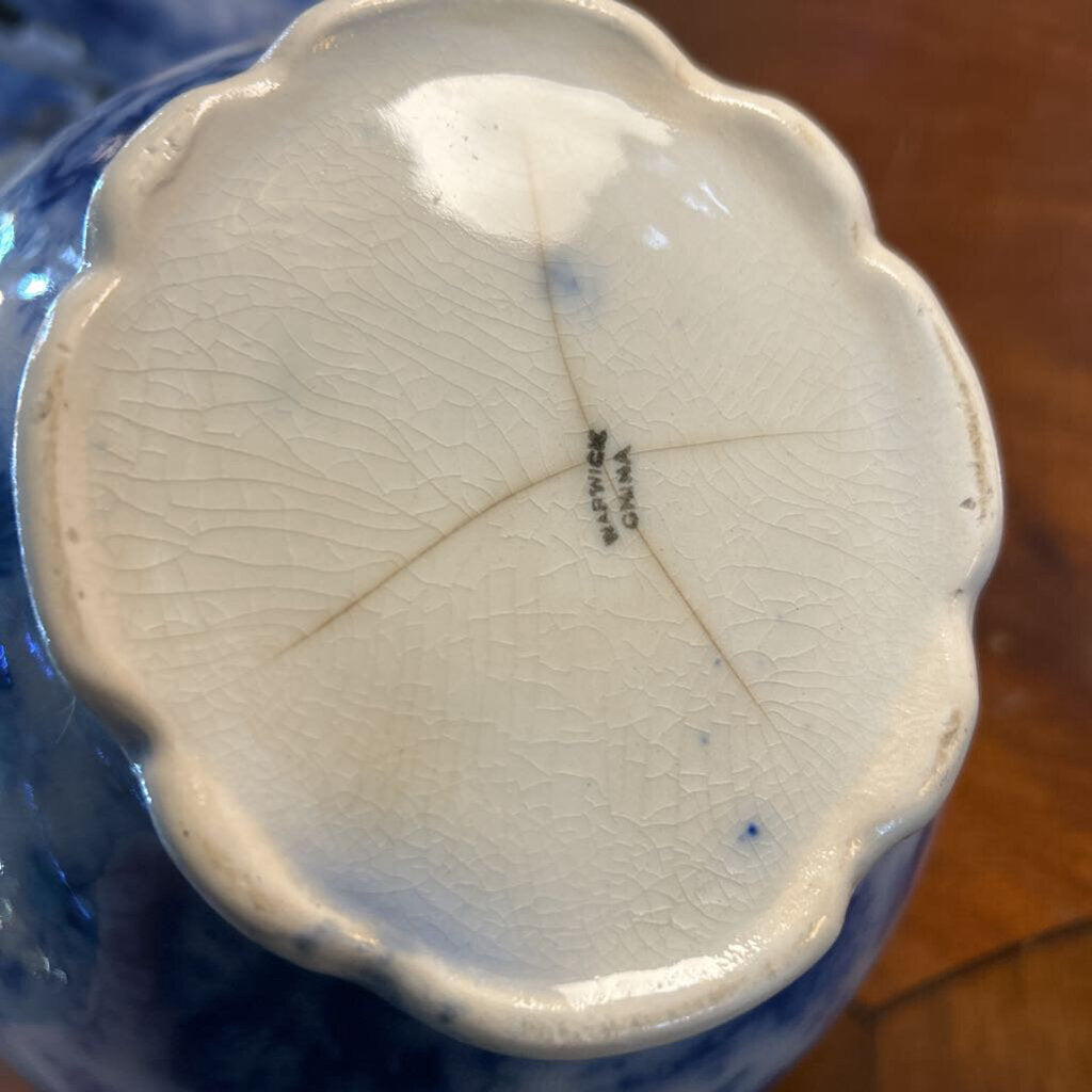 Antique Warwick Chine, Floral with Gold Rim. c.1893-1898. (chip in top rim/crack bottom)
