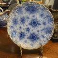 Antique Warwick China Co, Porcelain "Pansy' C.1880s 10.5'' Dinner Plate, Gold Rim *as is*