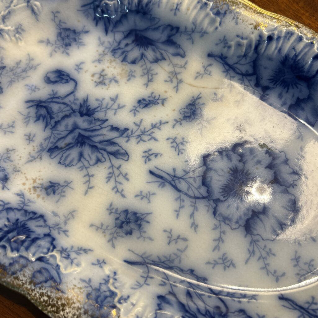 Antique Warwick China Co, "Pansy" pattern, Oval Platter c.1890s (condition as is, price reflects that)