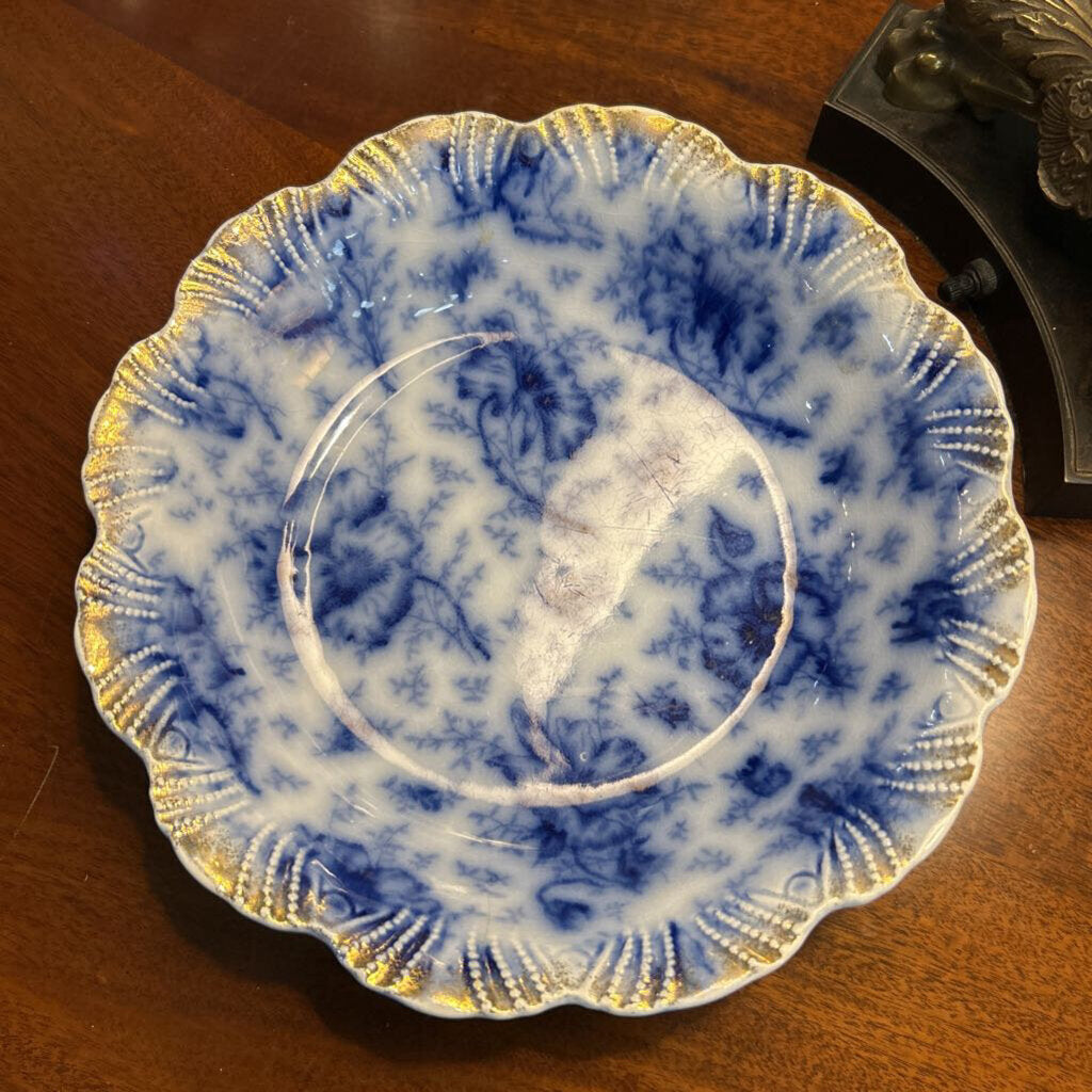 Antique Warwick China Co, "Pansy" Pattern, Serving Bowl 10'' c.1890s