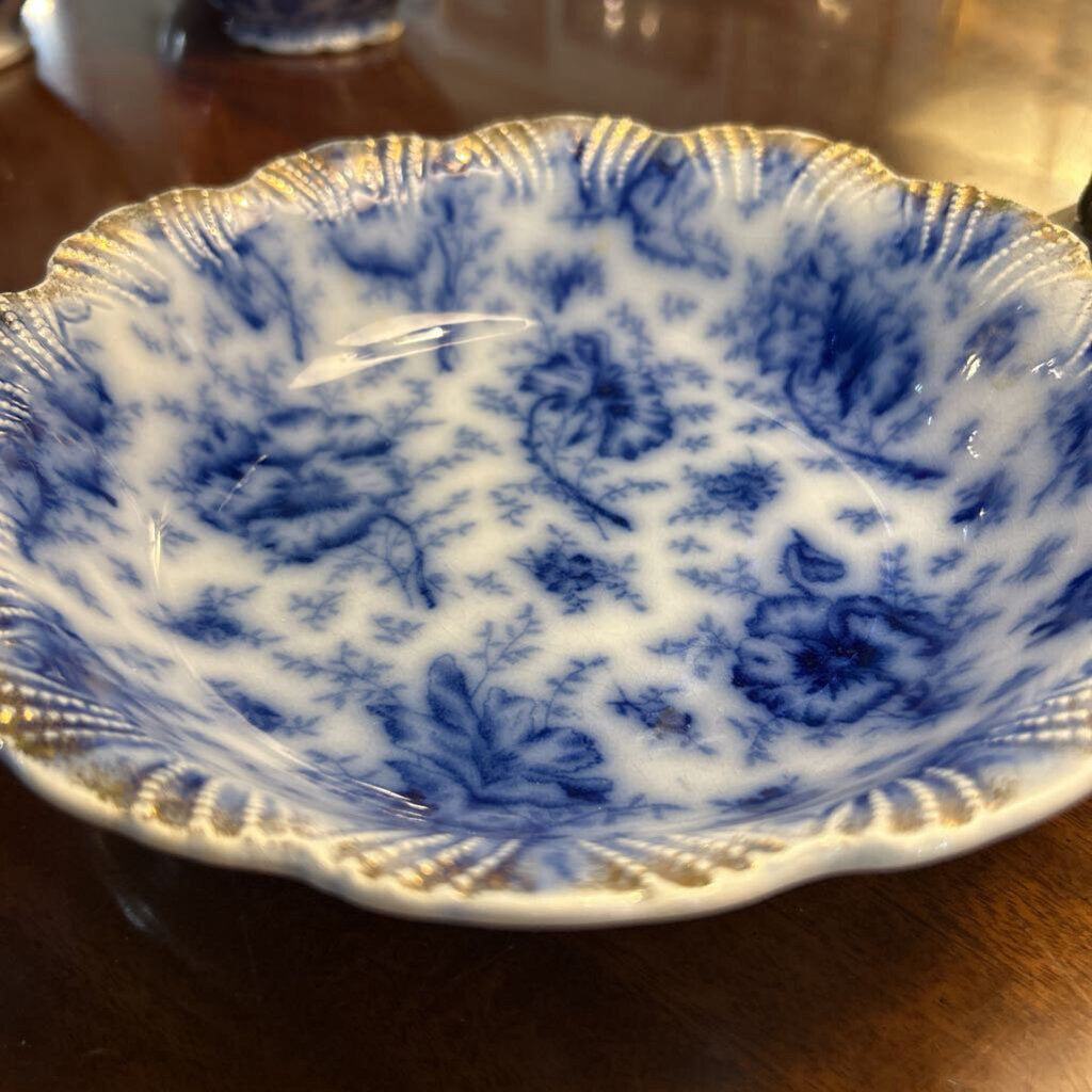Antique Warwick China Co, "Pansy" Pattern, Serving Bowl 10'' c.1890s