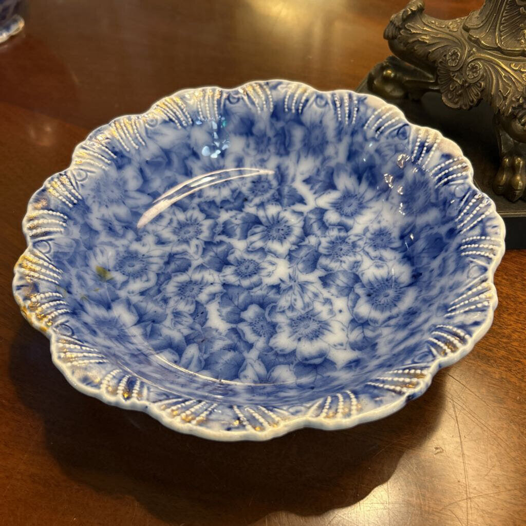 Antique Warwick China Co, Serving bowl 10'' Floral. c.1890s